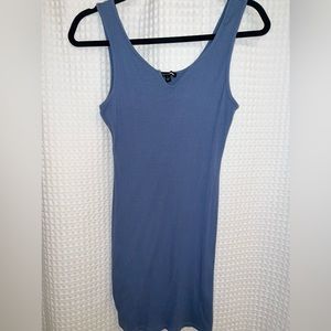 Never worn Fashion Nova Ribbed midi dress 👗. Large Blue Grayish color.